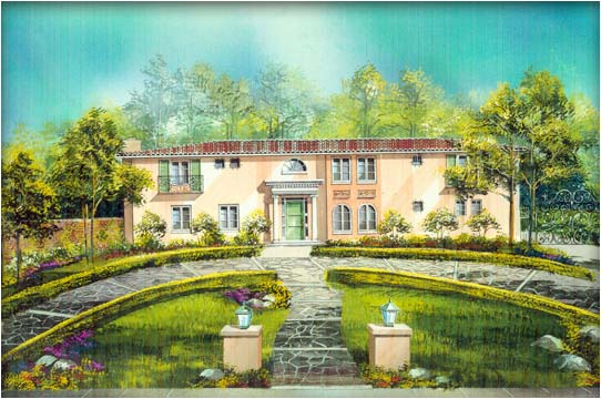 luxury house plan rendering