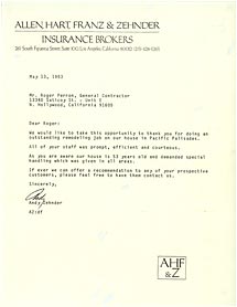 home remodeling testimonial