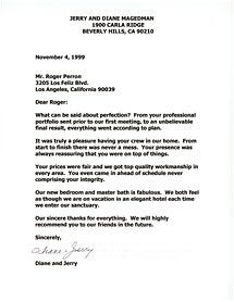 home remodeling testimonial