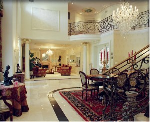 dining and living room of the tear down for Roger