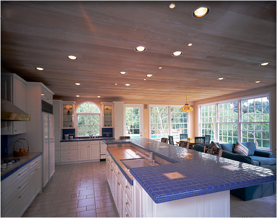 family room and kitchen