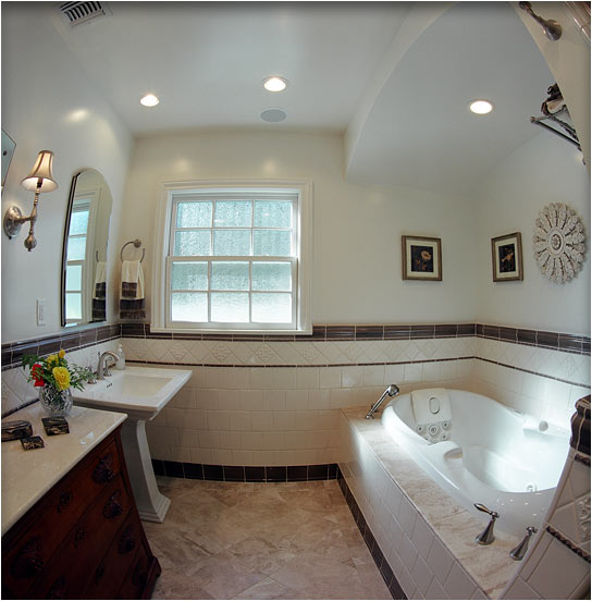 master bath with handmade tile